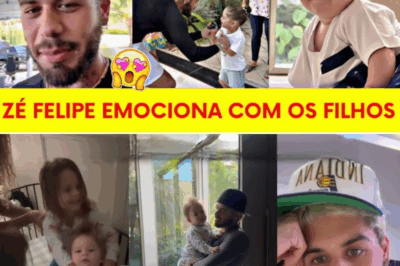 Zé Felipe se emociona com a chegada dos filhos em casa e mostra lado mais sensível após separação